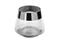 Fink Glas Teelichthalter/Windlicht Jona klar H 9 x D 11 cm