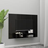 vidaXL Tv-wandmeubel 135x23,5x90 cm spaanplaat hoogglans zwart