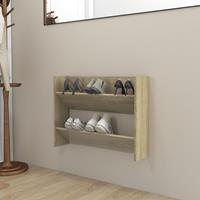 vidaxl Wandschoenenkast 80x18x60 cm spaanplaat sonoma eikenkleurig