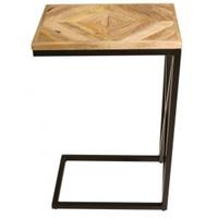 Express Mason bijzettafel mangohout blad met stalen frame 42x28x67 cm