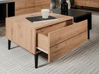 Mobistoxx Salontafel NOLLY 100 cm zwart/artisan eik