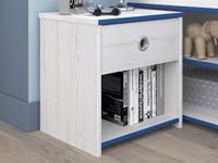 Mobistoxx Nachtkastje SMOOKIE 1 lade witte pijnboom/blauw