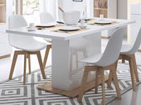 Mobistoxx Verlengbare eettafel FUTURO 160>200 cm mat wit/hoogglans wit