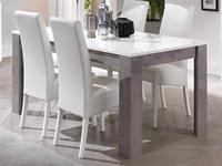 Mobistoxx Rechthoekige eettafel GRENADE 160 cm hoogglans marmer/hoogglans wit