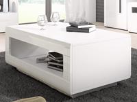 Mobistoxx Salontafel rechthoekig TULIO wit/hoogglans wit