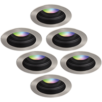 Hofronic Set van 6 stuks smart WiFi LED inbouwspots Mesa RGBWW kantelbaar RVS IP20