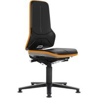 bimos Werkdraaistoel NEON, met voetdoppen en opstaphulp, kunstleer, flexband grijs