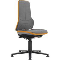 bimos Werkdraaistoel NEON, met voetdoppen, Supertec, flexband oranje