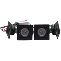 Qualedy Set 4 x vierkante led inbouwspots 4W zwart