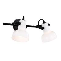 Nordlux Parson wandspot in zwart-wit, 2-lamps