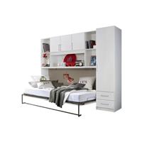 Klappbett Susi Regal + Überbau + Kleiderschrank + Lattenrost + Softclose weiß