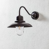 Moretti LUCE Buitenwandlamp Patio, antiek messing, gebogen