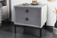 Invicta Interior Nachtkast Cosmopolite Zilvergrij 45cm Fluweel - 40784
