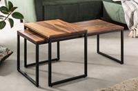Invicta Interior Salontafel Elements 2-delige set Massief Sheesham Hout - 41069