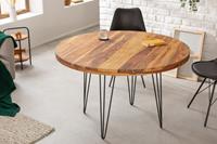 Eettafel Makassar 120cm Massief Sheesham Hout Rond - 40780