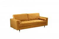 Invicta Interior Bank Cozy Velvet 3-Zits Mosterdgeel 225cm Fluweel - 41072