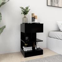 vidaXL Nachtkastjes 2 st 40x35x65 cm spaanplaat zwart