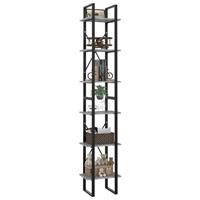 vidaXL Bücherregal 6 Fächer Betongrau 40x30x210 cm Spanplatte 