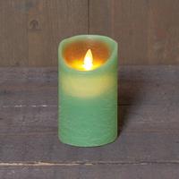 Anna's Collection KAARS JADE GROEN WAX RUSTIEK BEWEGENDE VLAM 7,5X12,5CM3XAAA/TIMER