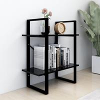 vidaXL Bücherregal 2 Fächer Schwarz 60x30x70 cm Spanplatte 