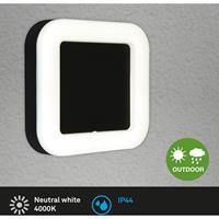 Briloner LED buitenlamp Riga, hoekig 19x19cm IP44 zwart