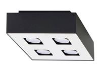 SOLLUX MONO - 4 Light Flush Deckenleuchte Schwarz & Weiß, GU10 - 