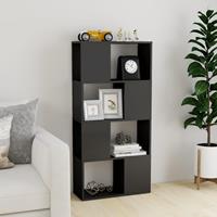 vidaXL Boekenkast/kamerscherm 60x24x124,5cm spaanplaat hoogglans grijs