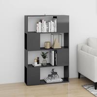 vidaXL Boekenkast/kamerscherm 80x24x124,5cm spaanplaat hoogglans grijs