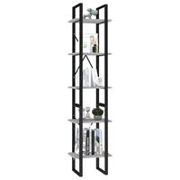 vidaXL Boekenkast met 5 schappen 40x30x175 cm spaanplaat betongrijs