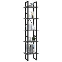 vidaXL Boekenkast met 5 schappen 40x30x175 cm spaanplaat grijs