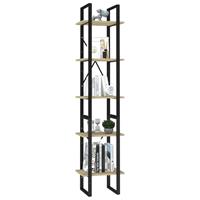 vidaXL Bücherregal 5 Fächer Sonoma-Eiche 40x30x175 cm Spanplatte 