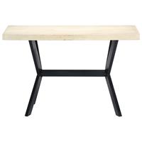 vidaXL Eettafel 120x60x75 cm massief mangohout wit