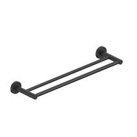 Fortifura Calvi Handdoekhouder - dubbel - rond - Mat Zwart SW639934