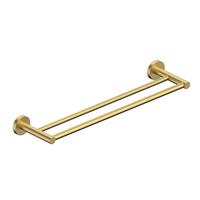Fortifura Calvi Handdoekhouder - dubbel - rond - Geborsteld Messing PVD (Goud) SW639939
