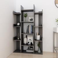 vidaXL Boekenkast 86x25,5x140 cm spaanplaat hoogglans grijs