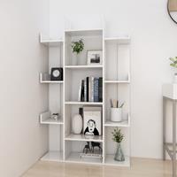 vidaXL Bücherregal Hochglanz-Weiß 86x25,5x140 cm Spanplatte 