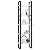 vidaXL Boekenkast met 5 schappen 60x30x175 cm spaanplaat wit