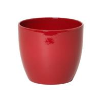 Bloempot Glanzend Wijn Rood Keramiek Voor Kamerplant H9.8 X D12 Cm - Plantenpotten