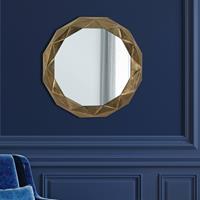 womo-design Wandspiegel Rundform, ø 68cm, Gold, aus Glas mit Aluminiumrahmen, Moderner Dekospiegel Hängespiegel Flurspiegel Badspiegel Schminkspiegel