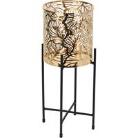 Bellatio Plantenpot Goud Op Metalen Standaard - 35 Cm Hoogte - Plantenpotten