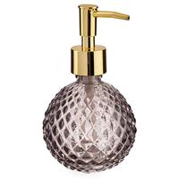 Arte r Zeeppompje/zeepdispenser rose goud rond glas 200 ml - Zeeppompjes