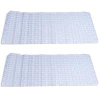 2x Stuks Badmatten/douchematten Anti-slip Transparant Vierkant Patroon 69 X 39 Cm - Badmatjes