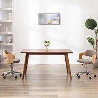 VIDAXL Drehbarer Bürostuhl Bugholz Taupe Stoff
