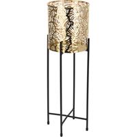 Bellatio Plantenpot Goud Op Metalen Standaard - 45 Cm Hoogte - Plantenpotten