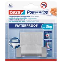 Powerstrips Rvs Dubbele Haak Waterproof Tesa 2 Stuks - Handdoekhaakjes