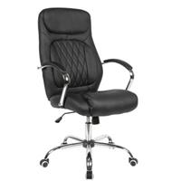 AMSTYLE Bürostuhl, SPM1.412 Kunstleder schwarz, Gestell chrom