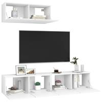 VidaXL Tv-meubelen 3 St Bewerkt Hout Wit