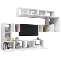 vidaXL TV-Schrank 8-tlg. TV-Schrank-Set Weiß Holzwerkstoff (8-St)