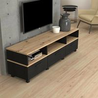 FORTE MÖBEL Lowboard Hifi Regal TV Fernseher Kommode ca. 161 x 48 x 41 cm Schwarz / Artisan Eiche Nb.-SW16316