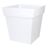 Bloempot Toscane Vierkant Kunststof Wit L32 X B32 X H32 Cm - Plantenpotten